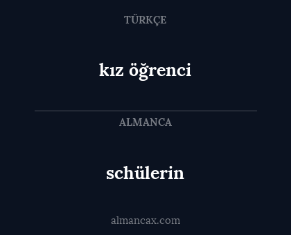 schülerin - kız öğrenci