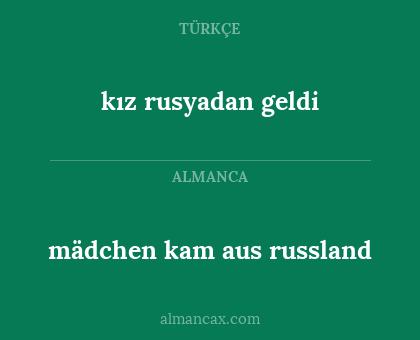 kız rusyadan geldi - mädchen kam aus russland