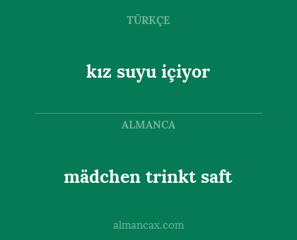 mädchen trinkt saft - kız suyu içiyor