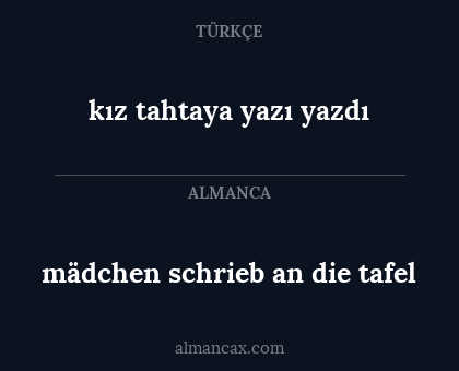 mädchen schrieb an die tafel - kız tahtaya yazı yazdı