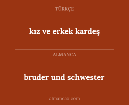 kız ve erkek kardeş - bruder und schwester