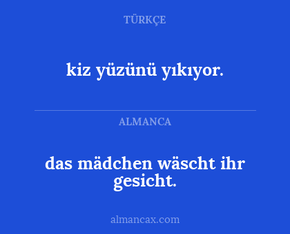 das mädchen wäscht ihr gesicht. - kiz yüzünü yıkıyor.