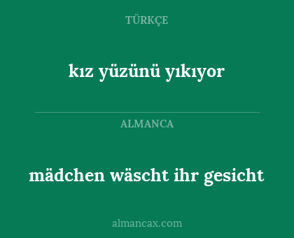 mädchen wäscht ihr gesicht - kız yüzünü yıkıyor