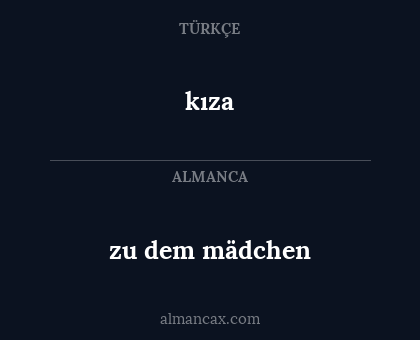 zu dem mädchen - kıza