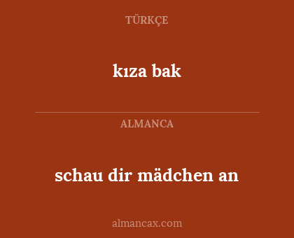 schau dir mädchen an - kıza bak