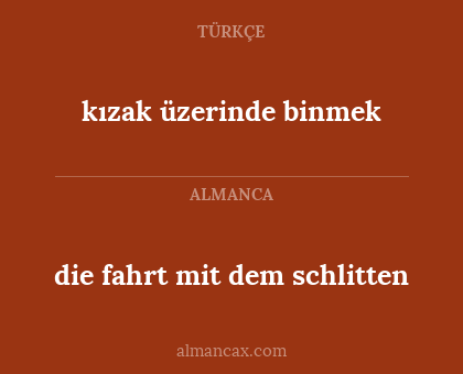 die fahrt mit dem schlitten - kızak üzerinde binmek