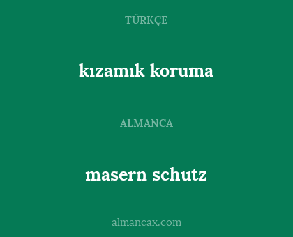 kızamık koruma - masern schutz