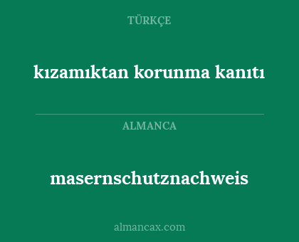 masernschutznachweis - kızamıktan korunma kanıtı