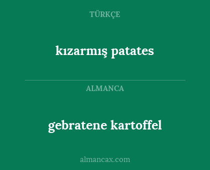gebratene kartoffel - kızarmış patates
