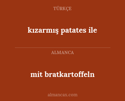 mit bratkartoffeln - kızarmış patates ile