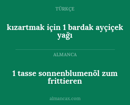 1 tasse sonnenblumenöl zum frittieren - kızartmak için 1 bardak ayçiçek yağı