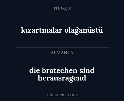 die bratechen sind herausragend - kızartmalar olağanüstü