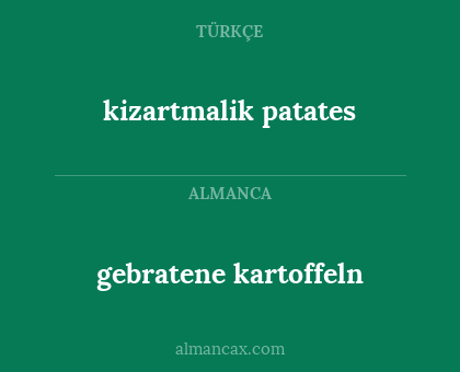 gebratene kartoffeln - kizartmalik patates