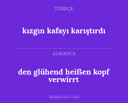 den glühend heißen kopf verwirrt - kızgın kafayı karıştırdı