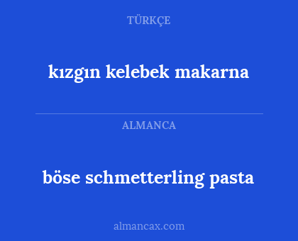 kızgın kelebek makarna - böse schmetterling pasta