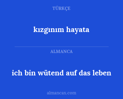 kızgınım hayata - ich bin wütend auf das leben