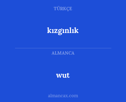 wut - kızgınlık