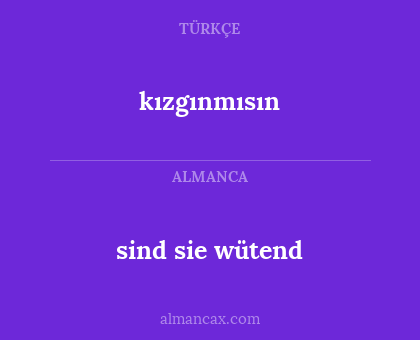 kızgınmısın - sind sie wütend