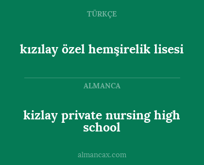 kizlay private nursing high school - kızılay özel hemşirelik lisesi