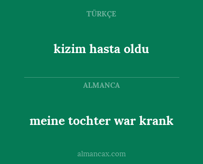 kizim hasta oldu - meine tochter war krank