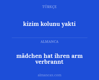 mädchen hat ihren arm verbrannt - kizim kolunu yakti