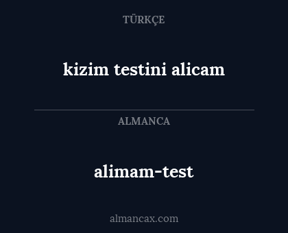 kizim testini alicam - alimam-test