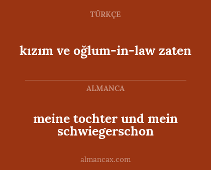 kızım ve oğlum-in-law zaten - meine tochter und mein schwiegerschon