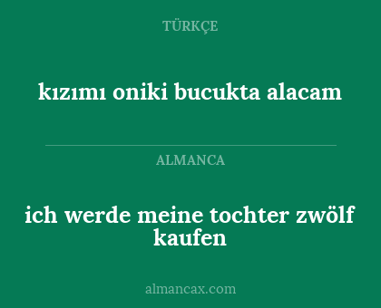 kızımı oniki bucukta alacam - ich werde meine tochter zwölf kaufen