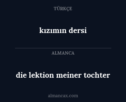 die lektion meiner tochter - kızımın dersi