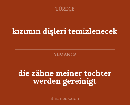 kızımın dişleri temizlenecek - die zähne meiner tochter werden gereinigt