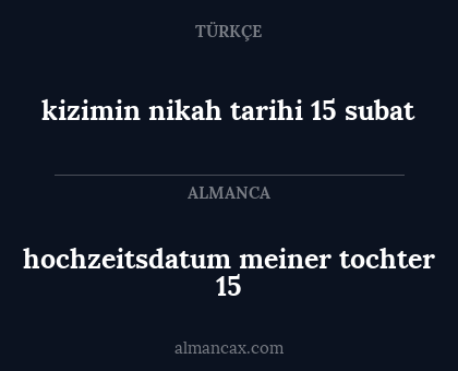 kizimin nikah tarihi 15 subat - hochzeitsdatum meiner tochter 15
