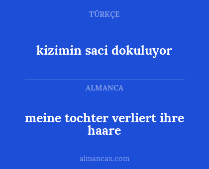 kizimin saci dokuluyor - meine tochter verliert ihre haare