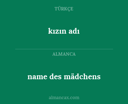 name des mädchens - kızın adı