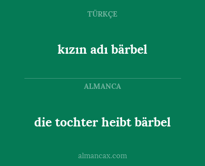 kızın adı bärbel - die tochter heibt bärbel