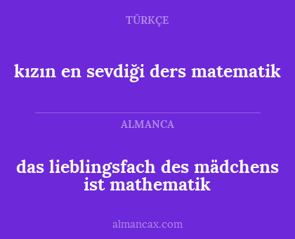 kızın en sevdiği ders matematik - das lieblingsfach des mädchens ist mathematik