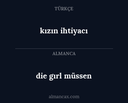 die gırl müssen - kızın ihtiyacı