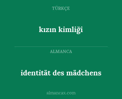identität des mädchens - kızın kimliği