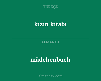 kızın kitabı - mädchenbuch
