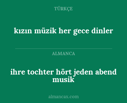 kızın müzik her gece dinler - ihre tochter hört jeden abend musik