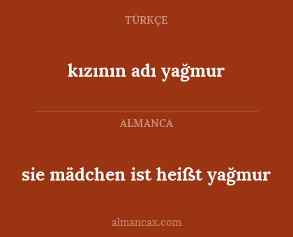 sie mädchen ist heißt yağmur - kızının adı yağmur