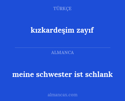 kızkardeşim zayıf - meine schwester ist schlank
