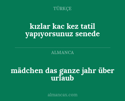 mädchen das ganze jahr über urlaub - kızlar kac kez tatil yapıyorsunuz senede