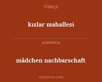 mädchen nachbarschaft - kızlar mahallesi