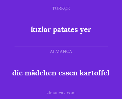 die mädchen essen kartoffel - kızlar patates yer