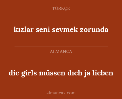 kızlar seni sevmek zorunda - die girls müssen dıch ja lieben