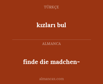 finde die madchen- - kızları bul