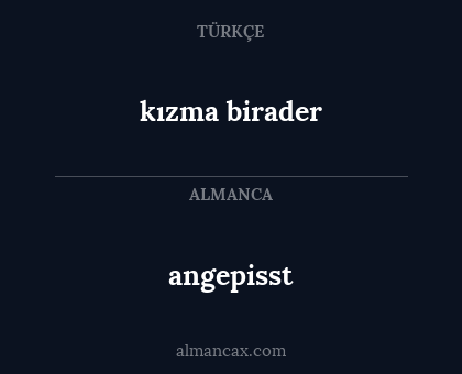kızma birader - angepisst