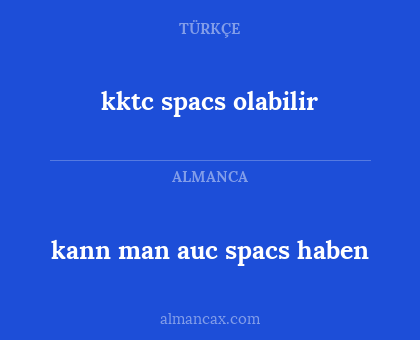 kktc spacs olabilir - kann man auc spacs haben