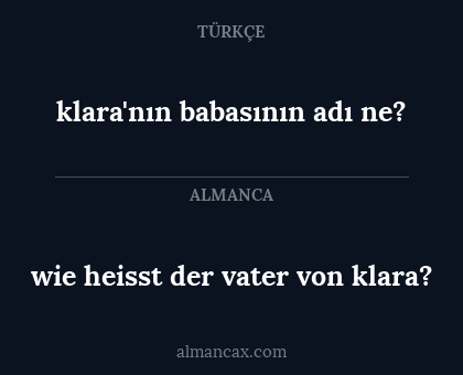 wie heisst der vater von klara? - klara'nın babasının adı ne?