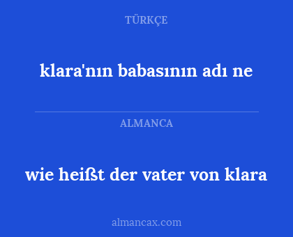 wie heißt der vater von klara - klara'nın babasının adı ne